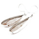 925 Silver Long Teardrop Brown Natural Druzy Drusy Sterling Earrings, 1 1/4"