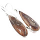 925 Silver Long Teardrop Brown Natural Druzy Drusy Sterling Earrings, 1 1/4"