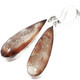 925 Silver Long Teardrop Brown Natural Druzy Drusy Sterling Earrings, 1 1/4"