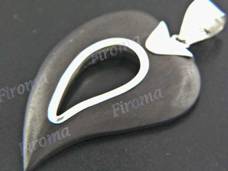1 5/8" 925 Silver Sono Wood Pendant