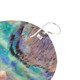 925 Silver Huge Colorful Round Paua Abalone Shell Sterling Earrings, 2 3/8"