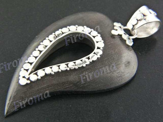 1 5/8" 925 Silver Sono Wood Pendant