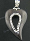 1 5/8" 925 Silver Sono Wood Pendant
