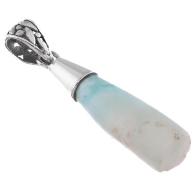 925 Silver Dominican Republic Larimar Sterling Pendant, 1 5/8"