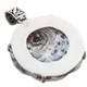 925 Silver Round Rosette Chalcedony Druzy Drusy Pendant, 1 5/8"