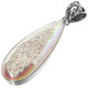 925 Silver Teardrop Sparkling Opal Titanium Druzy Drusy Sterling Pendant, 2 1/8"