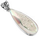 925 Silver Teardrop Sparkling Opal Titanium Druzy Drusy Sterling Pendant, 2 1/8"