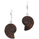 925 Silver Dainty Ammonite Fossil Fossil Sterling Earrings, 3/4"