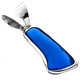 925 Silver Beach Blue Glass Sterling Pendant, 1 1/2"