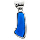 925 Silver Beach Blue Glass Sterling Pendant, 1 1/2"