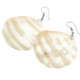 41mm Round Pink Peach Natural Shell Earrings, 1 5/8"