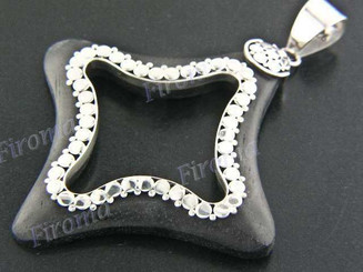1 15/16" 925 Silver Sono Wood Pendant
