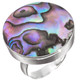 925 Silver Colorful Paua Abalone Shell Sterling Adj Sz 6 Ring, 1"