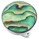 925 Silver Round Colorful Paua Abalone Shell Sterling Adj Sz 8 Ring, 1"