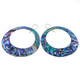 925 Silver 60mm Paua Abalone Shell Hoop Hoops Sterling Earrings, 2 3/8"
