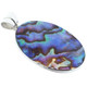 925 Silver Oval Paua Abalone Shell Sterling Pendant, 2"