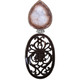 925 Silver Artisan Druzy Drusy Goddess Coconut Shell Sterling Pendant, 3 1/8"