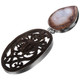 925 Silver Artisan Druzy Drusy Goddess Coconut Shell Sterling Pendant, 3 1/8"