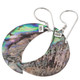 925 Silver Crescent Moon Paua Abalone Shell Earrings, 1 3/16"