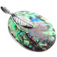 925 Sterling Silver Paua Shell Leaf Sterling Pendant, 2"