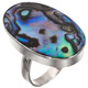 925 Silver Oval Paua Abalone Shell Sterling Us 9 Ring, 1 1/8"