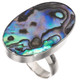 925 Silver Oval Paua Abalone Shell Sterling Us 9 Ring, 1 1/8"