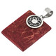 925 Silver Square Genuine Red Coral Bali Sterling Pendant, 1 9/16"