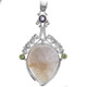 925 Silver Sale! Natural Druzy Drusy Amethyst Gems Pendant, 2 3/16"