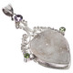 925 Silver Sale! Natural Druzy Drusy Amethyst Gems Pendant, 2 3/16"