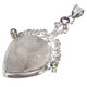 925 Silver Sale! Natural Druzy Drusy Amethyst Gems Pendant, 2 3/16"