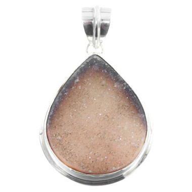 925 Silver Natural Druzy Drusy Sterling Pendant, 1 3/8"