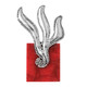 925 Silver Artisan Genuine Red Coral Sterling Pendant, 2"