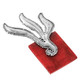 925 Silver Artisan Genuine Red Coral Sterling Pendant, 2"