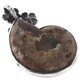 925 Silver Ammonite Fossil Fossil Flowers Sterling Pendant, 2 1/8"