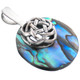 925 Silver Handcrafted Paua Abalone Shell Sterling Pendant, 1 11/16"