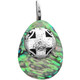 925 Silver Paua Abalone Shell Sterling Pendant, 1 5/8"