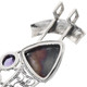 925 Silver Druzy Drusy Mixed Gems Sterling Pendant, 2 11/16"