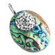 925 Silver Handcrafted Paua Abalone Shell Sterling Pendant, 2"