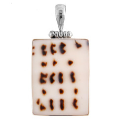 925 Silver Square Cone Shell In Sterling Pendant, 1 1/2"