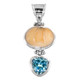 925 Silver Amazing Blue Topaz Druzy Drusy Sterling Pendant, 1 7/16"