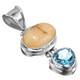 925 Silver Amazing Blue Topaz Druzy Drusy Sterling Pendant, 1 7/16"