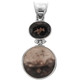 925 Silver Palm Fossil Smokey Quartz Pendant, 1 3/4"