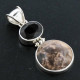 925 Silver Palm Fossil Smokey Quartz Pendant, 1 3/4"
