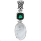 925 Silver Green Quartz Blue Druzy Drusy Pendant, 1 3/4"