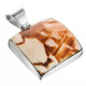 925 Silver Square Cone Shell In Sterling Pendant, 1 3/8"