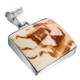 925 Silver Square Cone Shell In Sterling Pendant, 1 3/8"