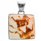 925 Silver Square Cone Shell In Sterling Pendant, 1 3/8"
