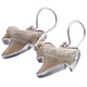 925 Silver Genuine Otodus Shark Tooth Fossil Sterling Earrings, 7/8"