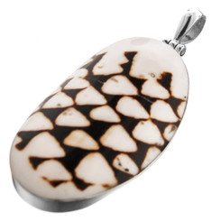 925 Silver Cool Oval Cone Shell Sterling Pendant, 2 1/2"