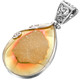 925 Silver Us-made Gold Titanium Druzy Drusy Sterling Pendant, 2"